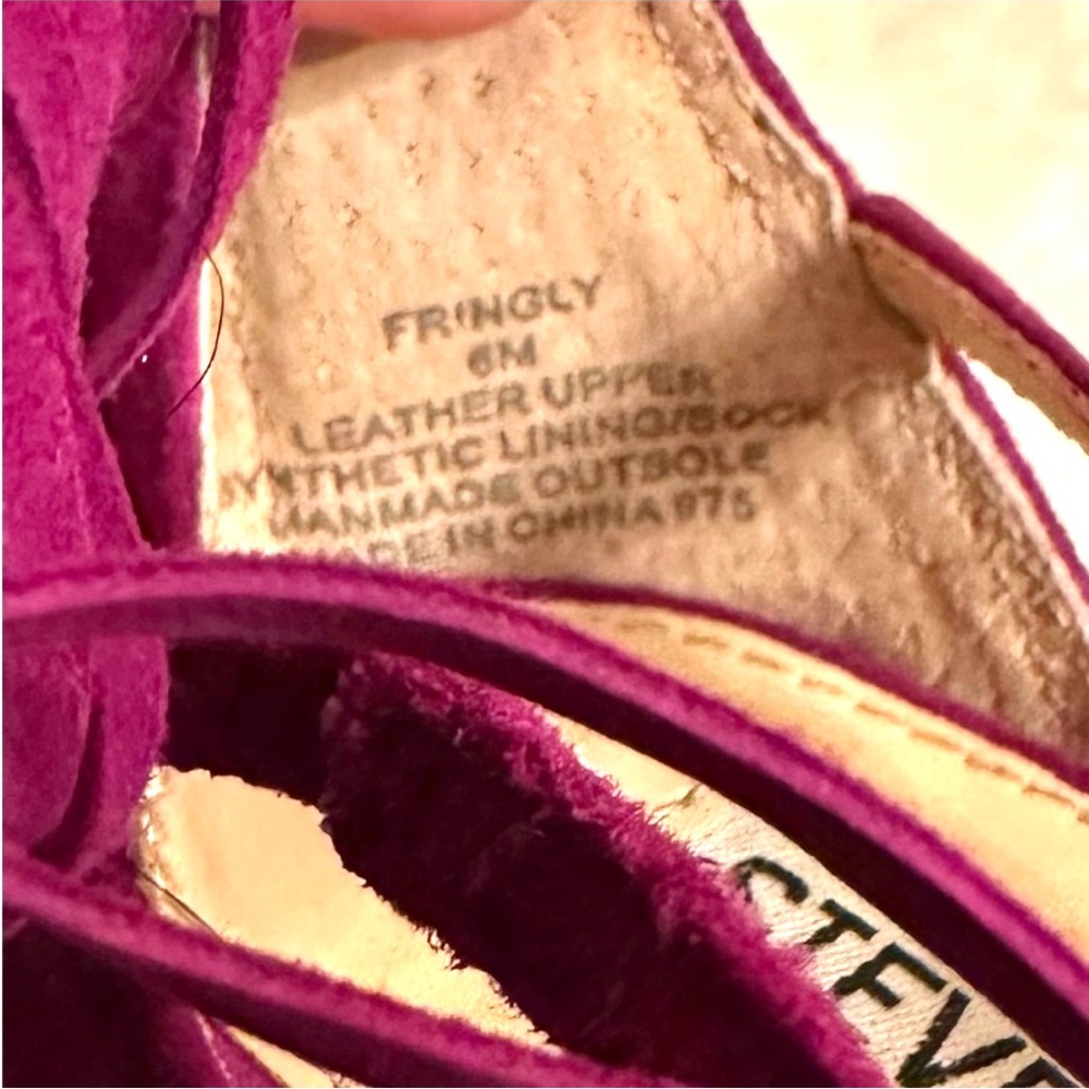 STEVE MADDEN Leather Fringed Heels - Picture 5 of 5